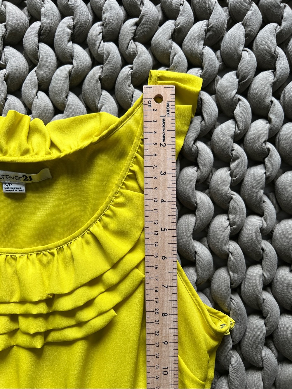 forever 21 yellow ruffle neck mini dress, size small - Picture 8 of 9